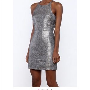 Metallic Bodycon Mini Dress